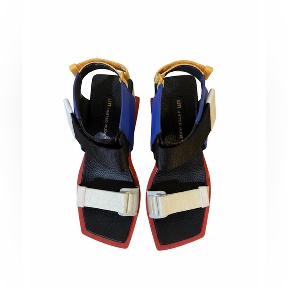 United Nude Black and White Sandals with Red Sole - Picture 5 of 16